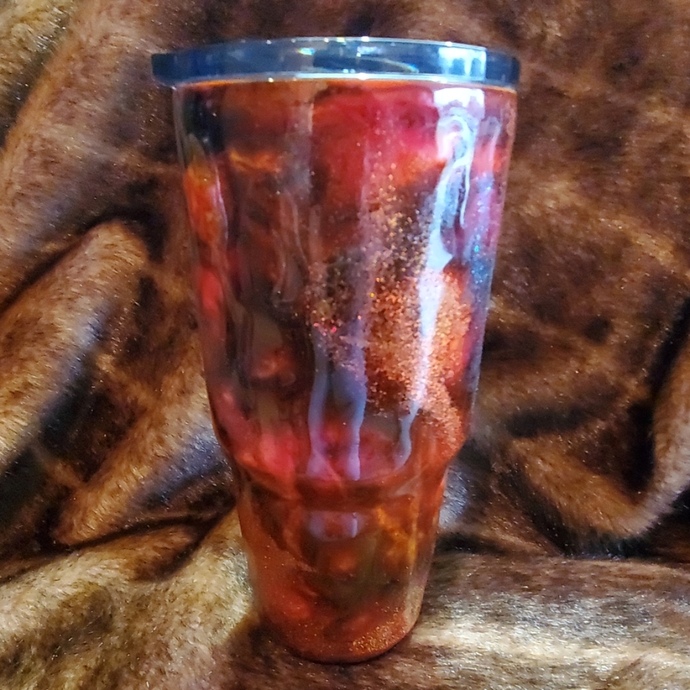 Custom Fire Design Stainless Steel 30oz Tumbler.